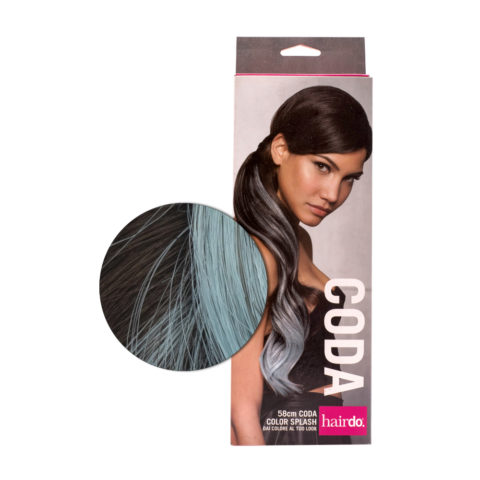 Hairdo Queue Color Splash Dark Chocolate / Blue 58cm - queue bleu clair sur marron foncé