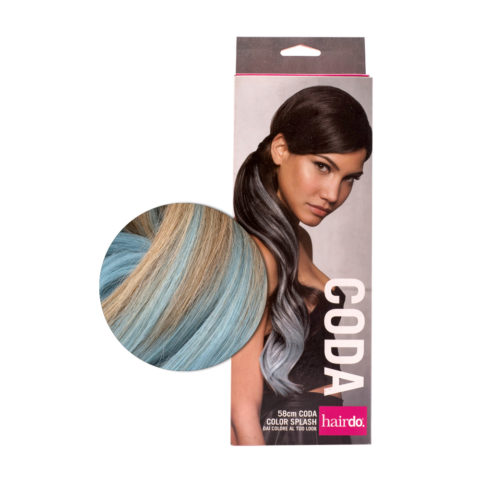 Hairdo Queue Color Splash Golden Wheat/ Blue 58cm - queue bleu clair sur blond clair