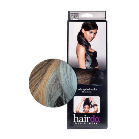 Hairdo Queue Color Splash Buttered Toast / Blue 58 cm - queue bleu clair sur blond foncé