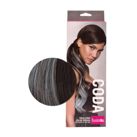 Hairdo Queue Color Splash Bleu 58cm -  queue bleu sur marron clair