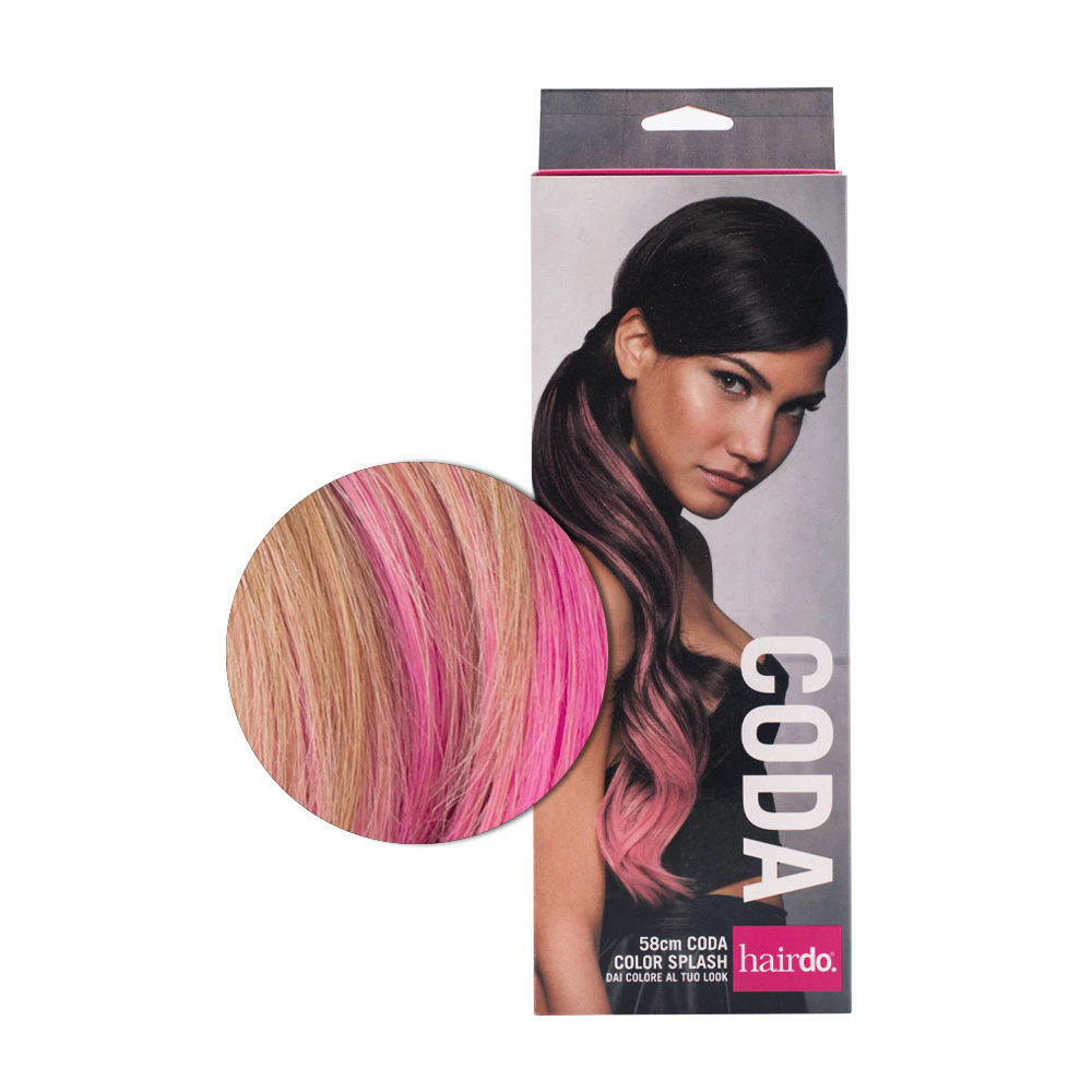 Hairdo Queue Color Splash Gold Wheat / Pink 58 cm - queue fuchsia sur blond clair