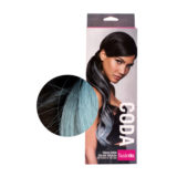 Hairdo Queue Color Splash Ebony / Blue 58 cm - queue bleu clair sur noir