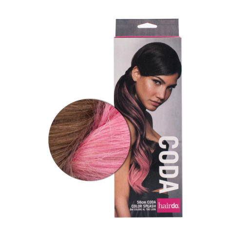 Hairdo Queue Color Splash Buttered Toast / Pink 58 cm - queue rose sur blond foncé