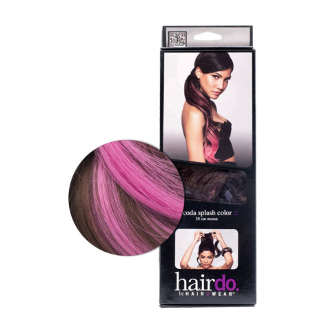 Hairdo Queue Color Splash Chestnut / Pink Fucsia 58cm - queue fuchsia sur marron clair