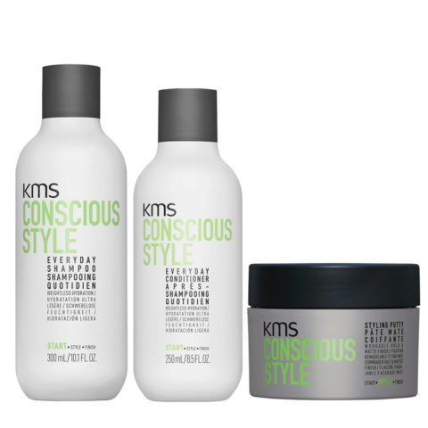 Conscious Style Everyday Shampoo 300ml Conditioner 250ml Styling Putty 75ml