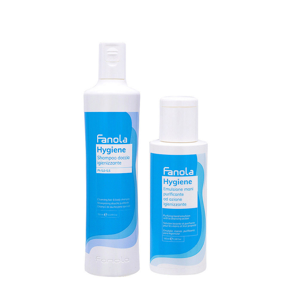 Fanola Hygiene Shampoo 350ml Émulsion Désinfectante pour les Mains 100ml