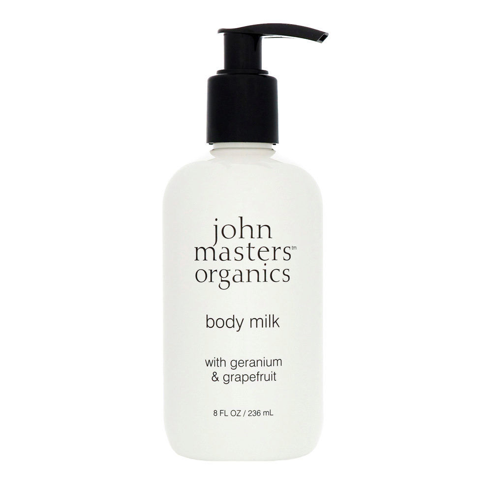 John Masters Organics Body Milk With Geranium & Grapefruit 236ml - lait corporel au géranium et au pamplemousse
