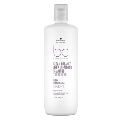 Schwarzkopf BC Bonacure Clean Balance Deep Cleansing Shampoo Tecopherol 1000ml - shampooing nettoyage en profondeur