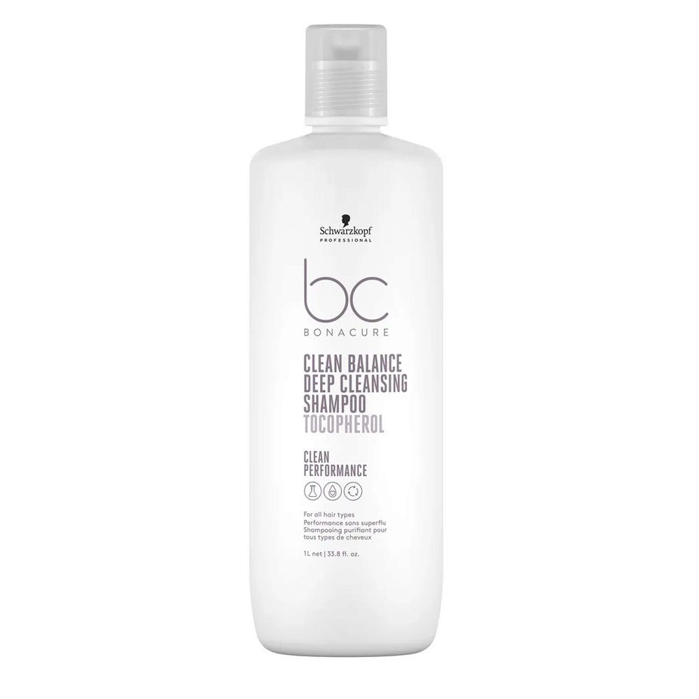 Schwarzkopf BC Bonacure Clean Balance Deep Cleansing Shampoo Tecopherol 1000ml - shampooing nettoyage en profondeur