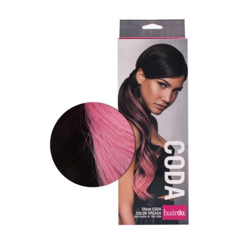 Hairdo Queue Color Splash Ebony /  Pink Fucsia 58 cm - queue fuchsia sur noir
