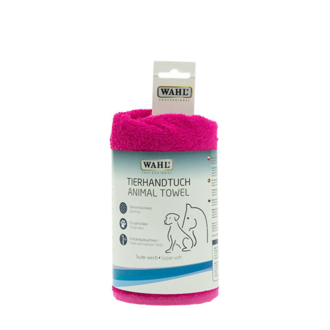 Wahl Pro Pet Towel Bamboo Pink - serviette rose en bambou et coton pour animaux de compagnie