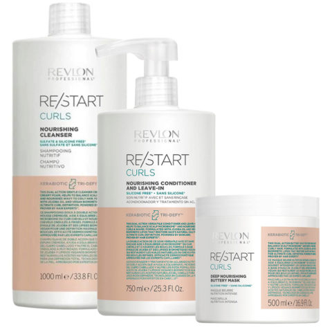 Restart Curly Shampoo 1000ml Conditioner 750ml Mask 500ml