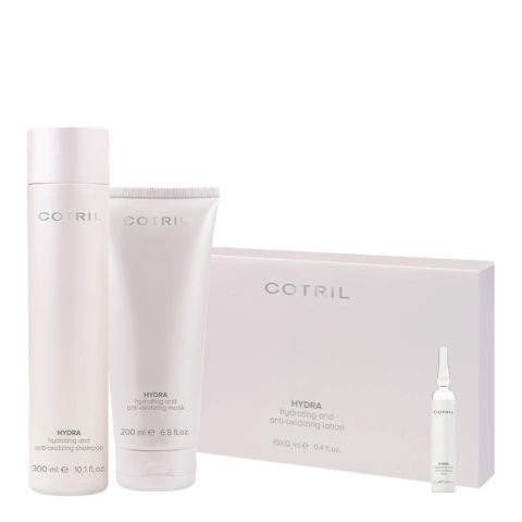 Cotril Hydra Hydrating and antioxidizing Shampoo 300ml  Mask 200ml Lotion 10x12ml