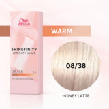 Wella Shinefinity Honey Latte 08/38 Blond Clair Doré Perle 60ml - coloration demi-permanente