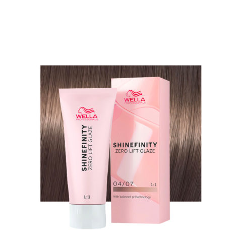 Shinefinity Bitter Chocolate 04/07 Brun Moyen Sable Naturel 60ml - coloration demi-permanente