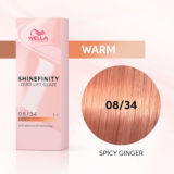 Wella Shinefinity Spicy Ginger 08/34 Blond Clair Doré Cuivré 60ml - coloration demi-permanente