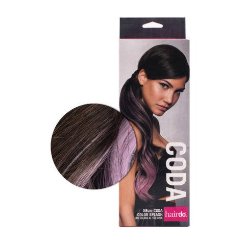 Hairdo Queue Color Splash Chestnut / Lavander 58 cm - queue lavande sur marron clair