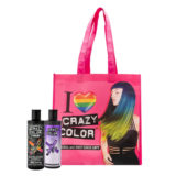 Crazy Color No Yellow Shampoo Ultraviolet 250ml Deep Conditioner pour les cheveux colorés 250ml + Cabas en cadeau