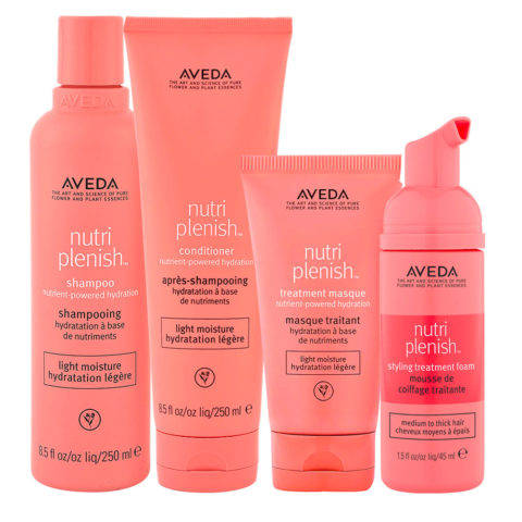 Aveda Nutri Plenish Light Moisture Shampoo 250ml Conditioner 250ml Masque 150ml Foam 200ml