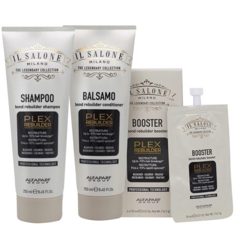 Alfaparf Il Salone Plex Rebuilder Shampoo 250ml Booster 4x15ml Conditioner 250ml