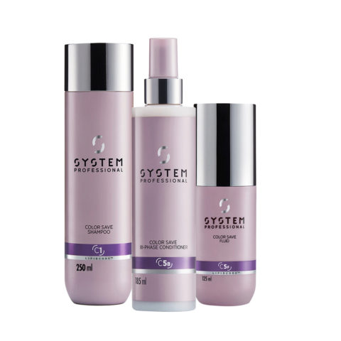 System Professional Color Save Shampoo C1 250ml Bi - Phase Conditioner C5b, 185ml Fluid C5f 125ml