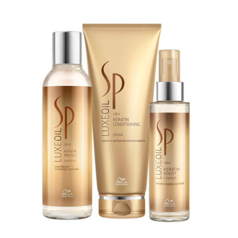 Wella SP Luxe Oil Keratine Protect Shampoo 200ml Conditioning Cream 200ml Boost Essence 100ml