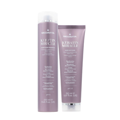 Keratin Miracle Sleek Hair Shampoo 250ml Mask 150ml