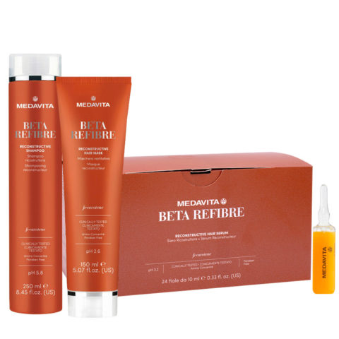 Medavita Beta Refibre Shampooing 250ml Masque 150ml Ampoules 24x10ml