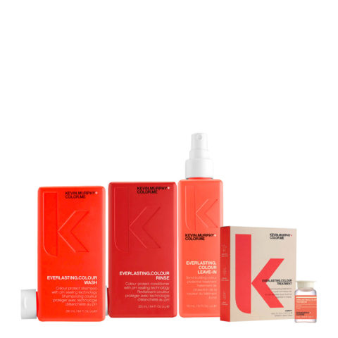 Kevin Murphy Everlasting Color Wash 250ml Rinse 250ml Leave-In 150ml Treatment Home Kit 3x12ml