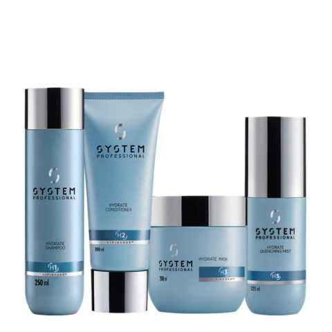 System Professional Hydrate Shampoo H1, 250ml Conditioner H2, 200ml Mask H3, 200ml Quenching Mist H5, 125ml