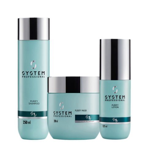 System Professional Purify Shampoo 250ml Mask 200ml Lotion 125ml