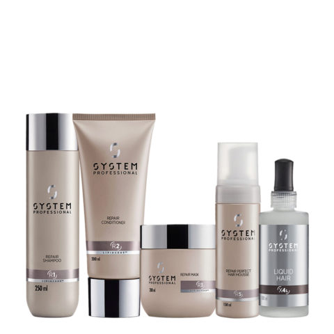 System Professional Repair Shampoo 250ml Conditioner 200ml mask 200ml Hair Mousse 150ml Liquid Hair 100ml