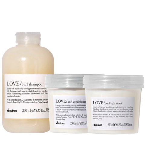 Davines Essential HairCare Love Curl Shampoo 250ml Conditioner 250ml Hair Mask 250ml