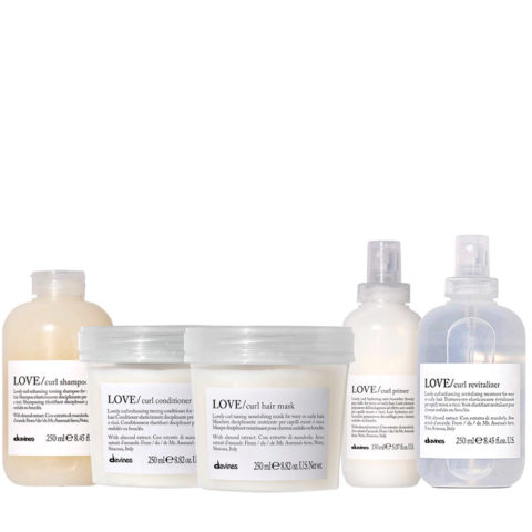 Davines Essential HairCare Love Curl Shampoo 250ml Conditioner 250ml Hair Mask 250ml Primer 150ml Revitalizer 250ml