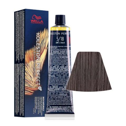 Koleston Perfect Me+ Rich Naturals 5/18 Marron Clair Cendré Perle 60ml - coloration permanente