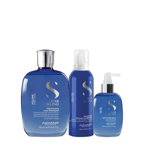 Semi Di Lino Volume Volumizing Low Shampoo 250ml Mousse Conditioner 200ml Spray 125ml