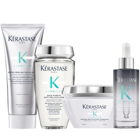 Kerastase Symbiose Micro-Peeling Cellulaire 200ml Bain Pureté Anti-Pelliculaire 250ml Masque 200ml Sérum 90ml