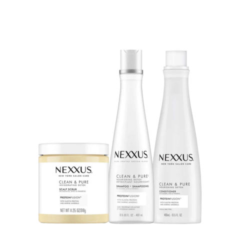 Clean & Pure Exfoliating Scrub 250ml Shampoo 400ml Conditioner 400ml