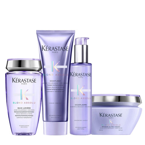 Kerastase Blond Absolu Bain Lumiere 250ml Cicaflash 250ml Cicaplasme 150ml Masque Ultra Violet 200ml