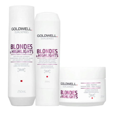 Dualsenses Blonde & Highlights Anti-Yellow Shampoo 250ml Conditioner 200ml 60Sec Treatment 200ml