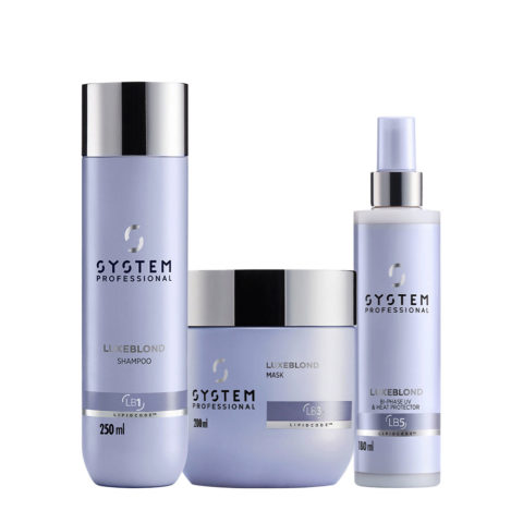 System Professional LuxeBlond Shampoo 250ml Mask 200ml Bi-Phase 180ml