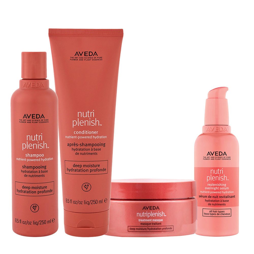 Aveda Nutri Plenish Deep Moisture Shampoo 250ml Conditioner 250ml Masque 200ml Serum 100ml