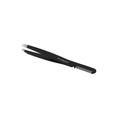 Make Up Slant Tweezers With Comb 9.9cm - pince à sourcils avec peigne