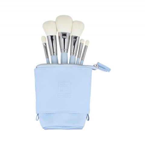 Makeup Brushes 6pz + Case Set Blue - set de pinceaux