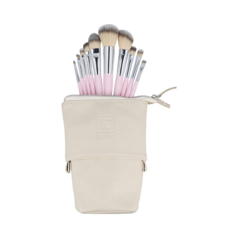 Makeup Brushes 10pz + Case Set Pink - set de pinceaux