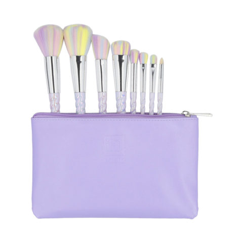 Makeup Brushes 8pz + Case Set Unicorn - set de pinceaux