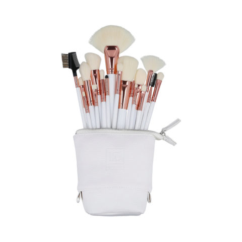 Makeup Basic Brushes 18pz + Case Set White - set de pinceaux