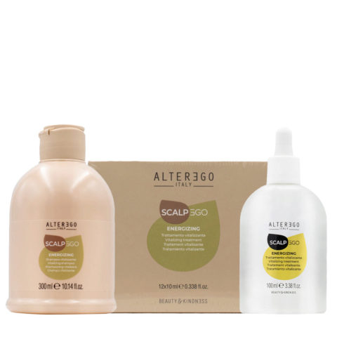 Egoline ScalpEgo Energizing Shampoo 300ml Vitalizing Treatment 12x10ml Intensive Tonic 100ml