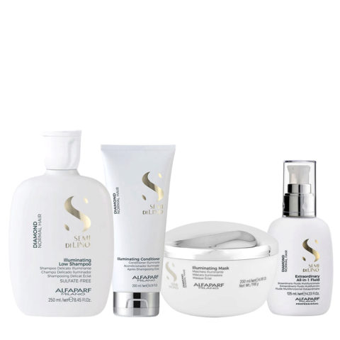 Alfaparf Milano Semi Di Lino Diamond Shampoo250ml Conditioner200ml Mask200ml All-In-1 Fluid 125ml