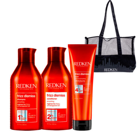 Redken Frizz Dismiss Shampoo 300ml Conditioner 300ml Mask 250ml + Shopper Bag Gratuit